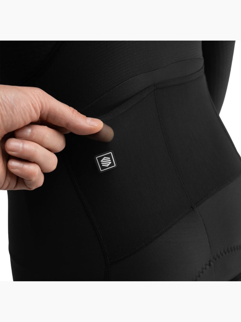 Calças térmicas justas de ciclismo gravel com alças para homem Preto - Kiabi