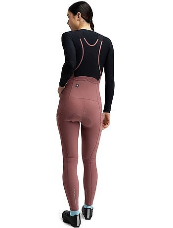 Calças térmicas justas de ciclismo gravel com alças para mulher