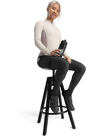 Calças térmicas justas de ciclismo gravel com alças para mulher