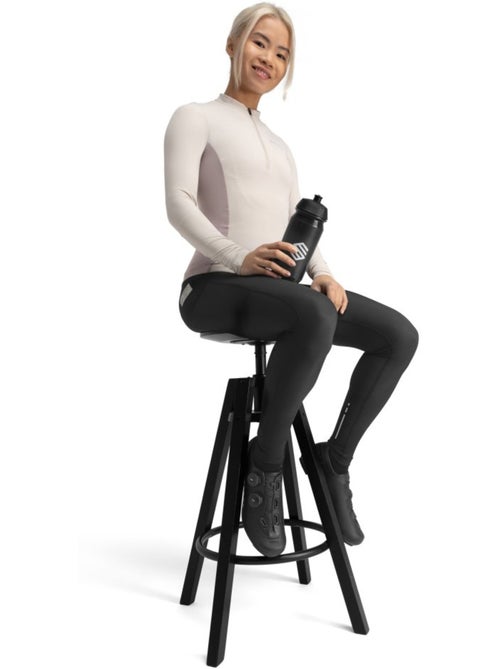 Calças térmicas justas de ciclismo gravel com alças para mulher - Kiabi