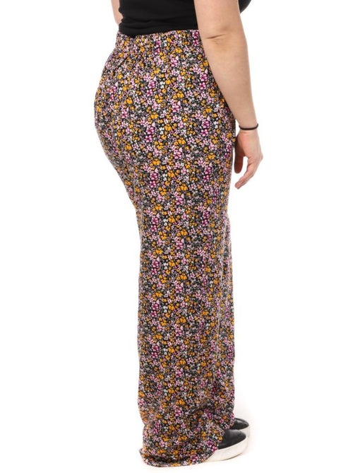 Calças vero moda curve easy hw wide com padrão preto/rosa/laranja para mulher - Kiabi Calças vero moda curve easy hw wide com padrão preto/rosa/laranja para mulher - Kiabi