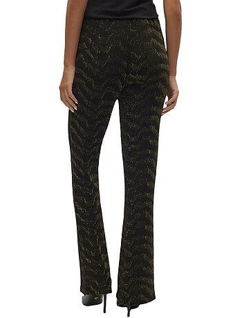 Calças Vero Moda Lucy Hw Glitter Pretas/Douradas para Mulher
