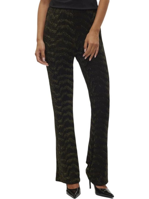 Calças Vero Moda Lucy Hw Glitter Pretas/Douradas para Mulher - Kiabi Calças Vero Moda Lucy Hw Glitter Pretas/Douradas para Mulher - Kiabi