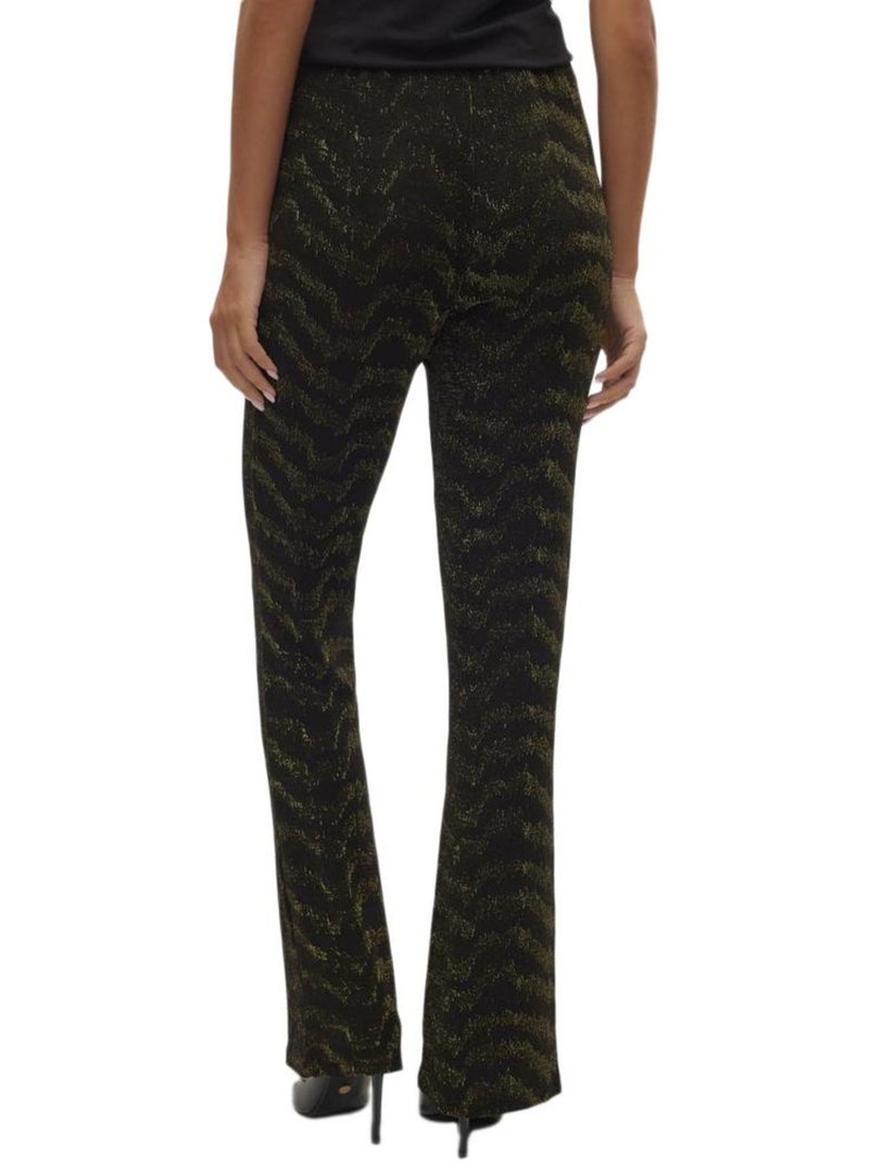 Calças Vero Moda Lucy Hw Glitter Pretas/Douradas para Mulher Preto Dourado - Kiabi
