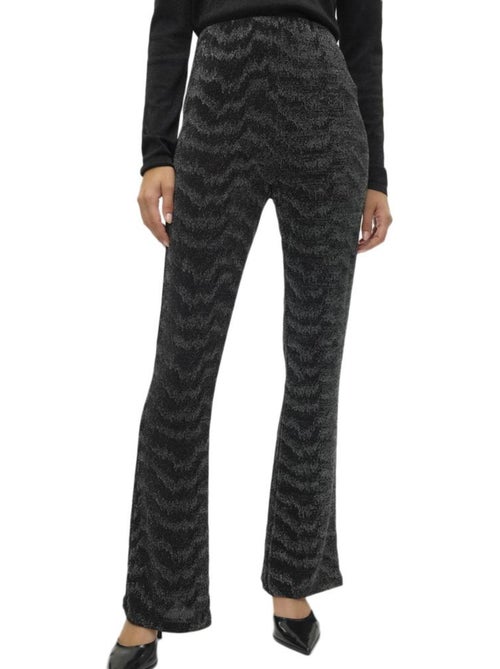 Calças Vero Moda Lucy Hw Glitter Pretas/Prateadas para Mulher - Kiabi Calças Vero Moda Lucy Hw Glitter Pretas/Prateadas para Mulher - Kiabi