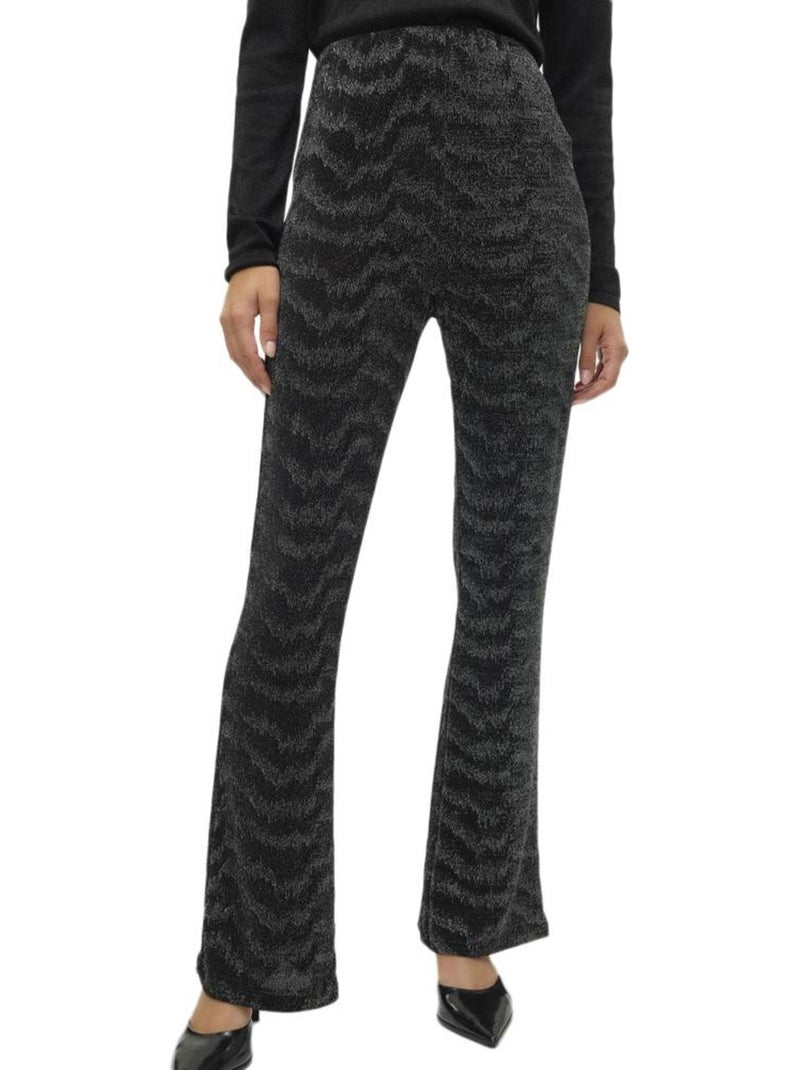 Calças Vero Moda Lucy Hw Glitter Pretas/Prateadas para Mulher Preto Prateado - Kiabi