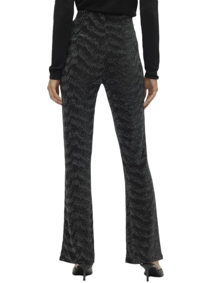 Calças Vero Moda Lucy Hw Glitter Pretas/Prateadas para Mulher Preto Prateado - Kiabi
