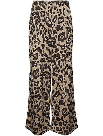 Calças vero moda merle castanhas/beige para mulher
