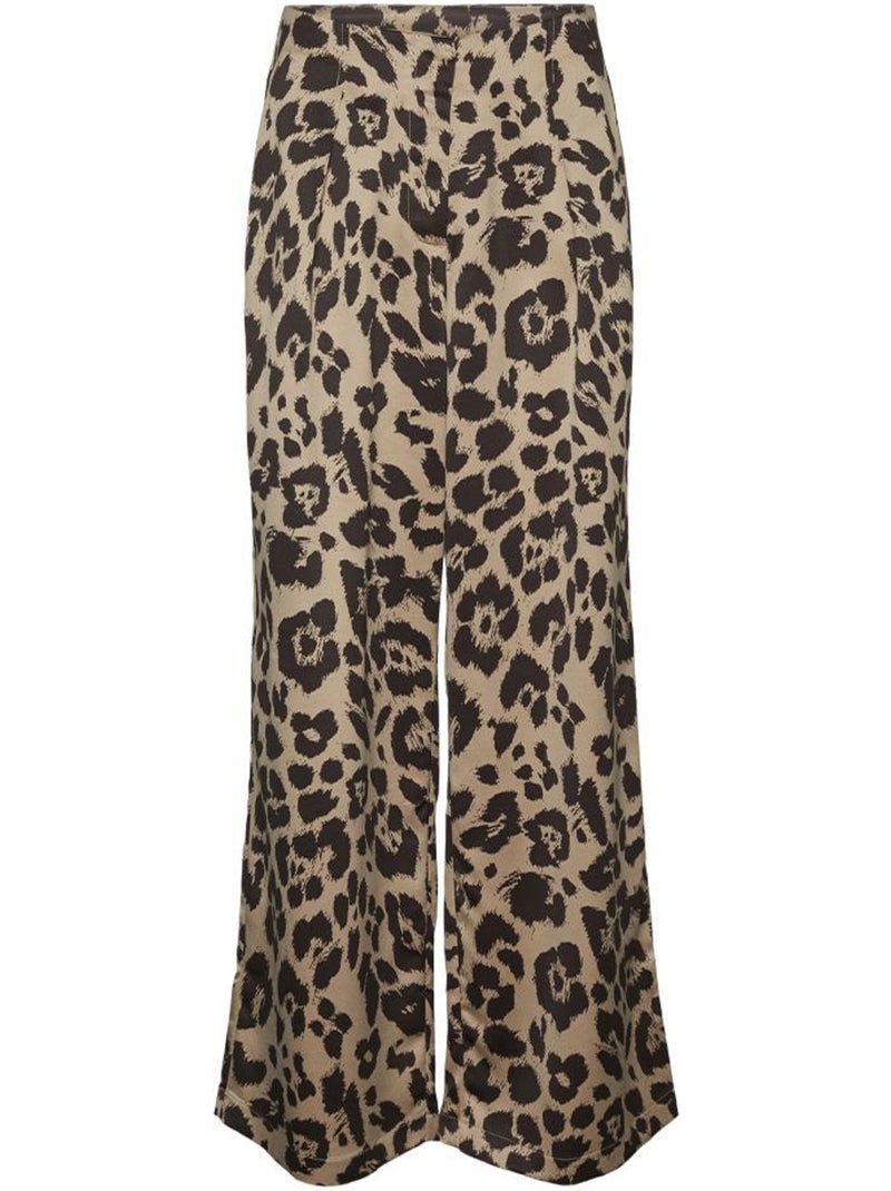 Calças vero moda merle castanhas/beige para mulher Castanho-capuccino - Kiabi