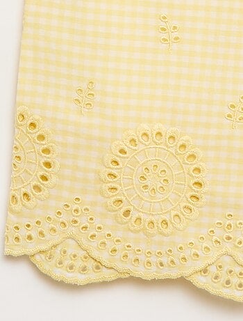 Calças vichy em algodão