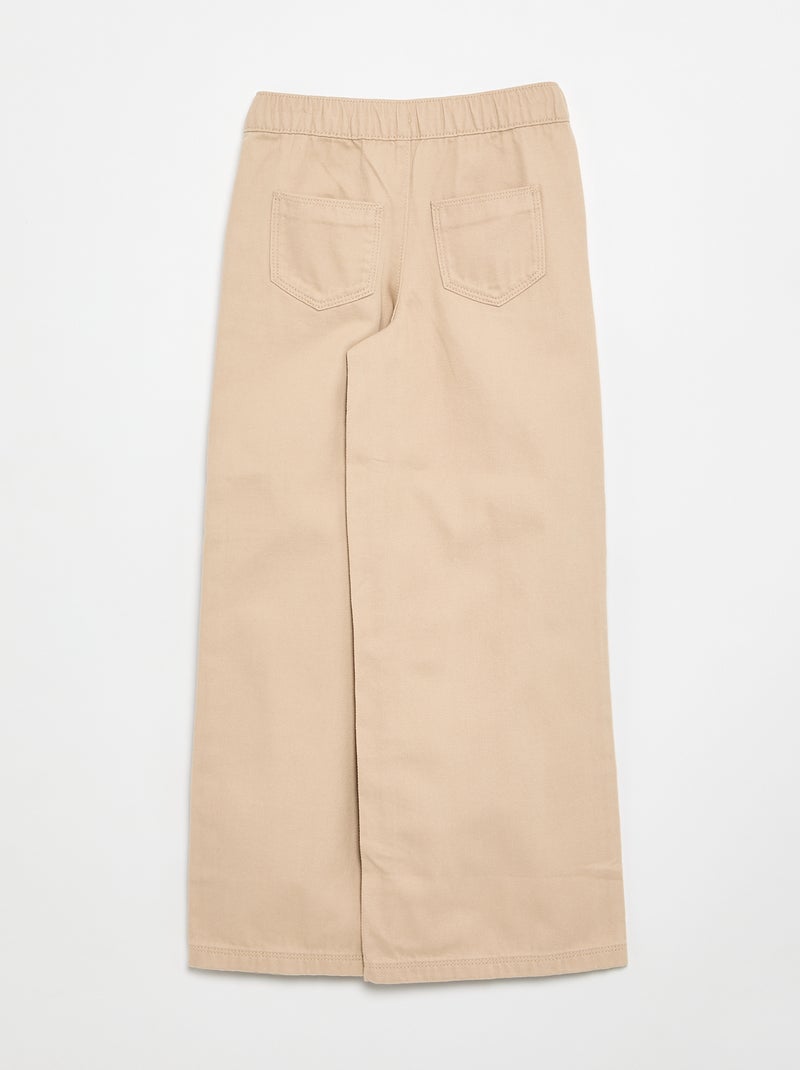 Calças wide leg - corte ajustado Bege - Kiabi