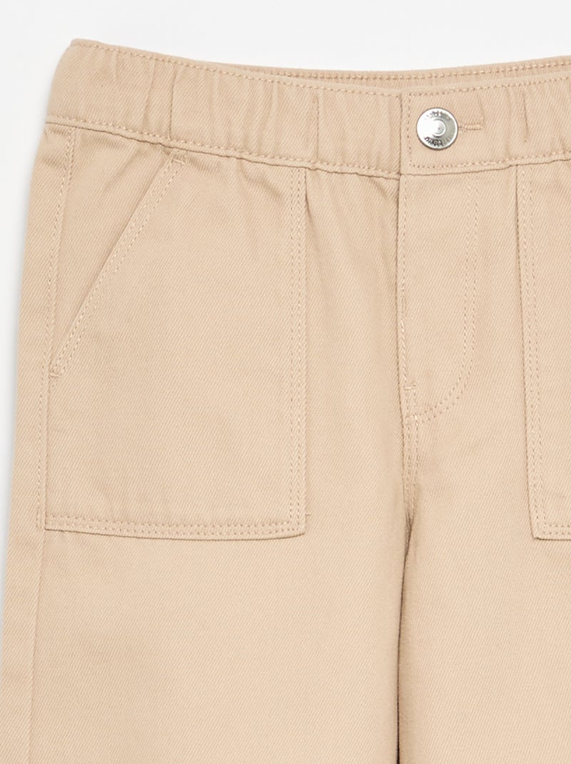 Calças wide leg - corte ajustado Bege - Kiabi