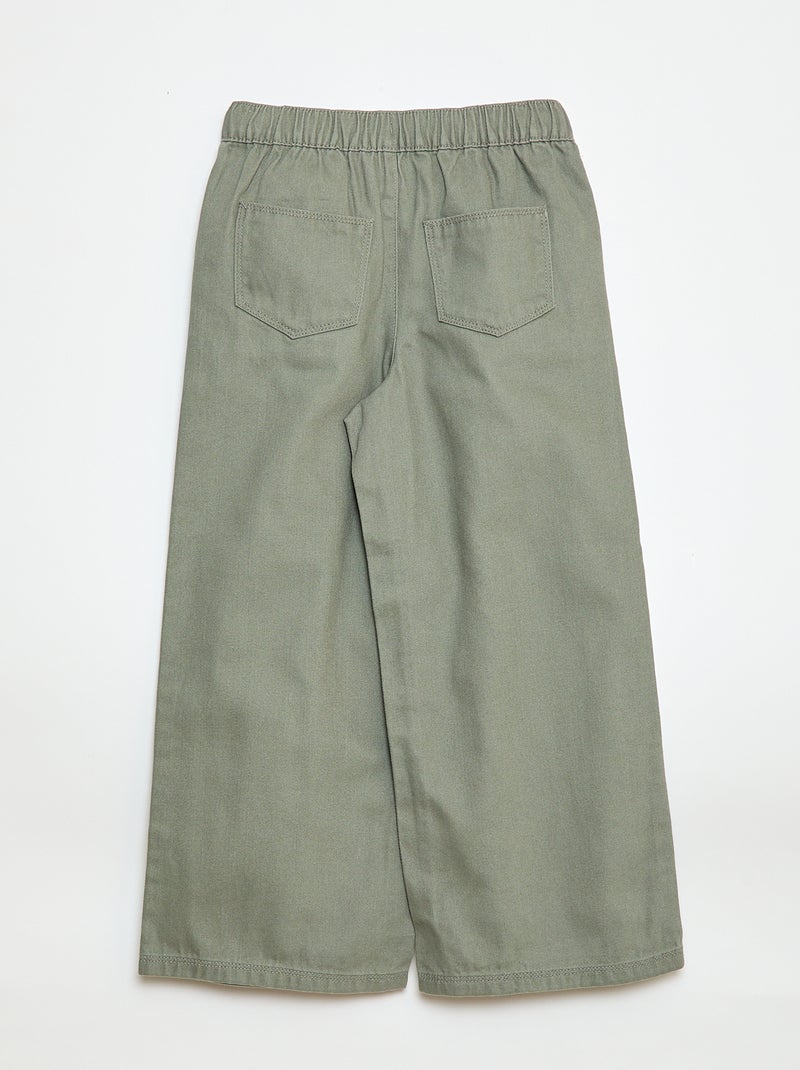 Calças wide leg - Corte + confortável Verde - Kiabi