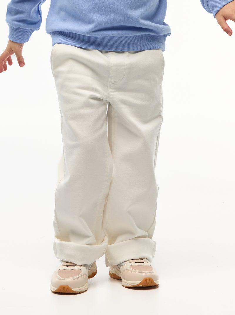 Calças wide-leg - So Easy BRANCO - Kiabi