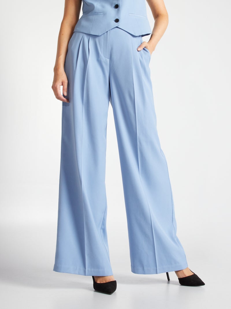 Calças wide leg AZUL - Kiabi