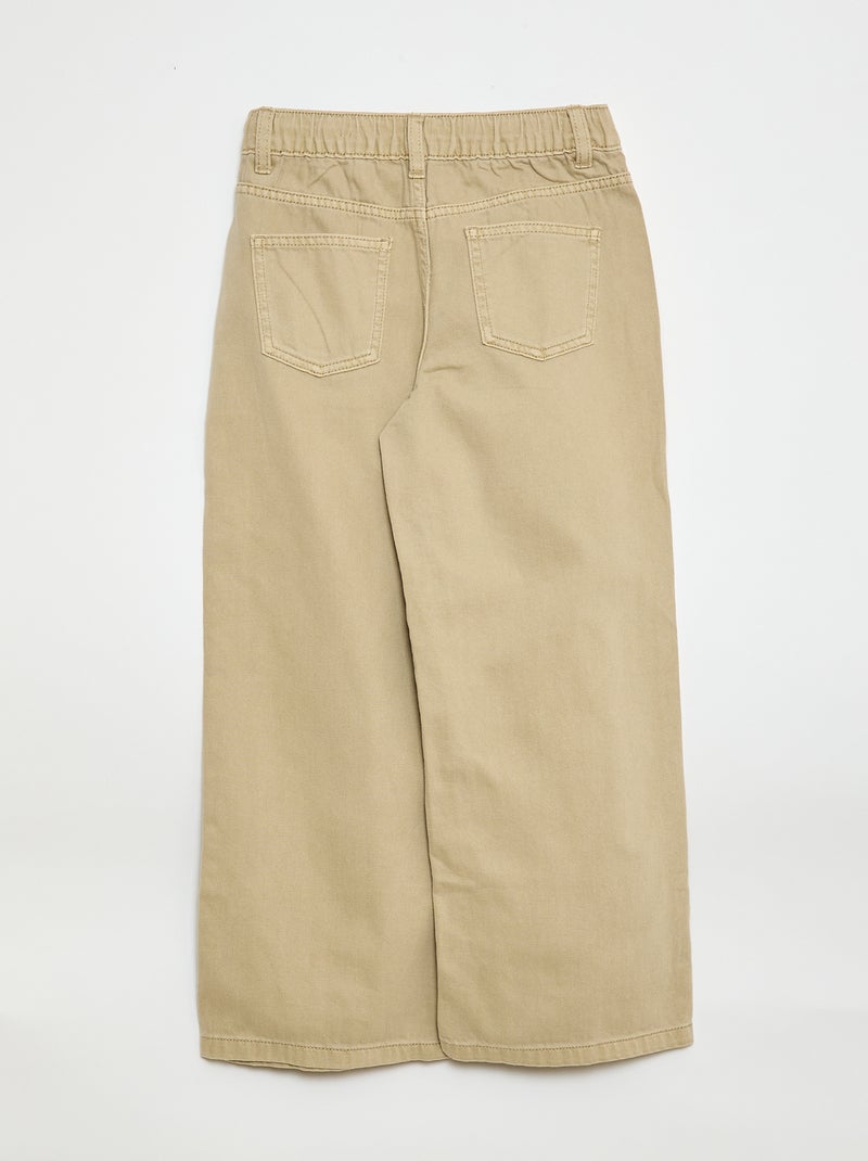 Calças wide-leg Bege - Kiabi