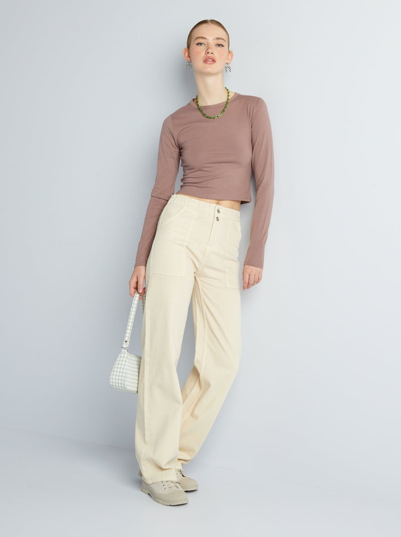 Calças wide leg BRANCO - Kiabi