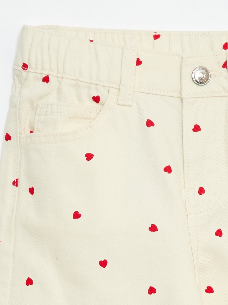 Calças wide-leg Branco - Kiabi