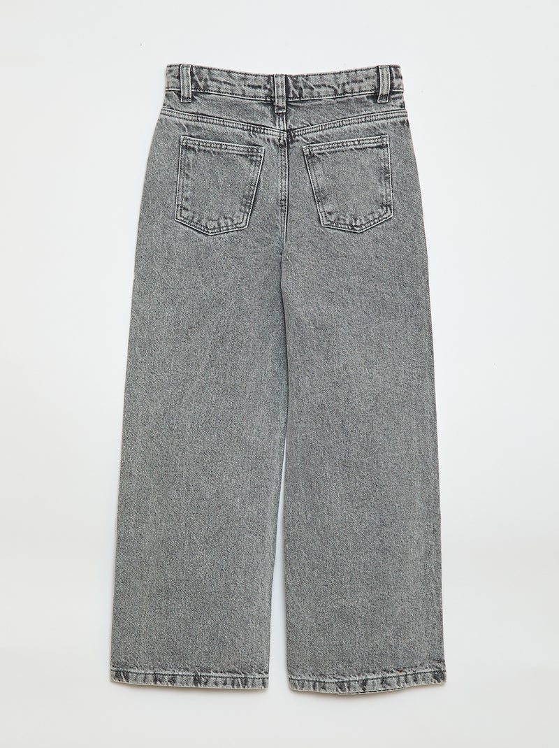 Calças wide leg Cinza - Kiabi