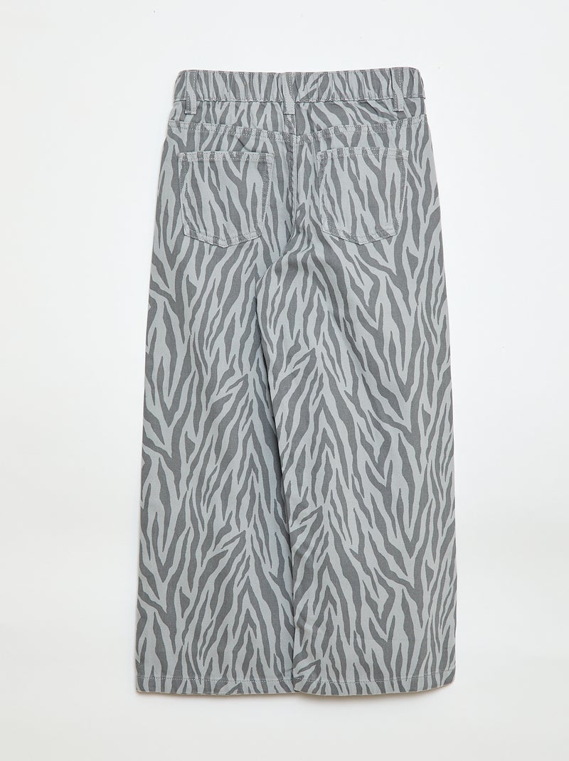 Calças wide-leg Cinza - Kiabi