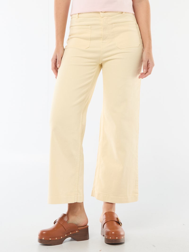 Calças wide leg coloridas Amarelo - Kiabi