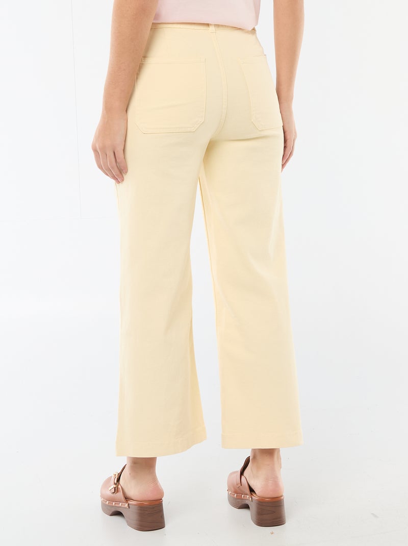 Calças wide leg coloridas Amarelo - Kiabi