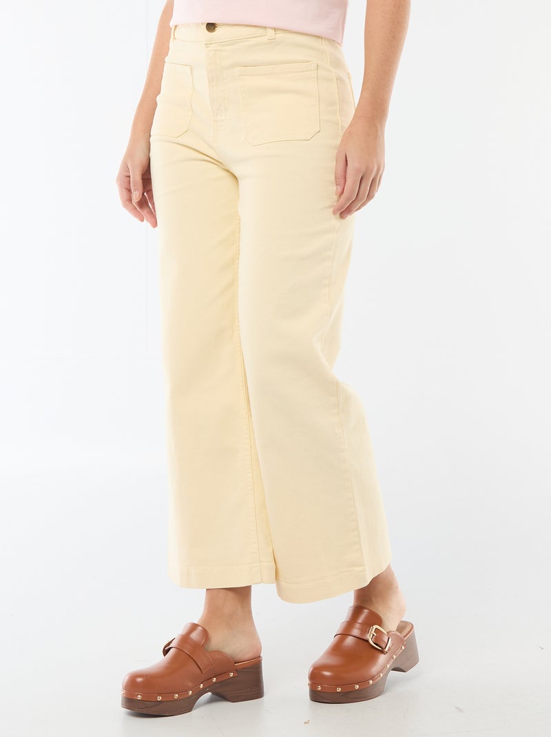 Calças wide leg coloridas Amarelo - Kiabi