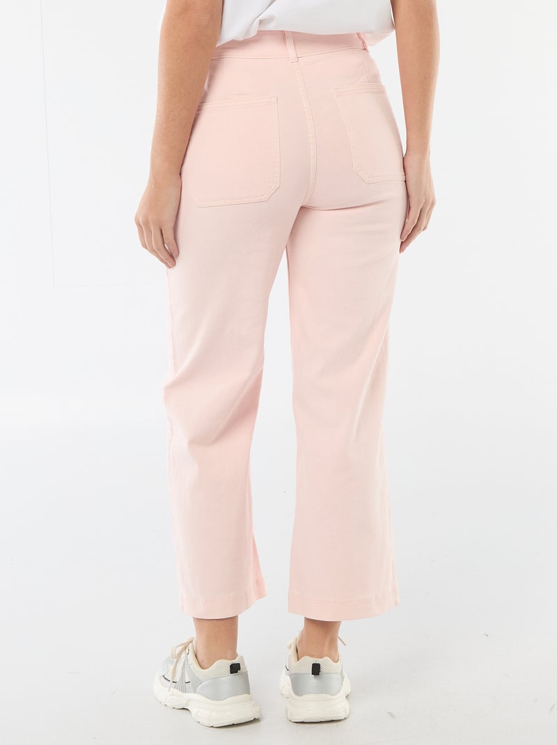 Calças wide leg coloridas Rosa - Kiabi
