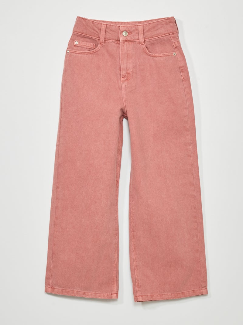 Calças wide leg com 5 bolsos ROSA - Kiabi