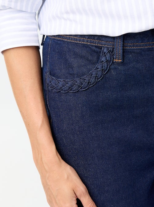 Calças wide leg com bolsos entrançados - Kiabi Calças wide leg com bolsos entrançados - Kiabi