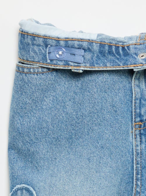 Calças wide leg com bordados - Kiabi