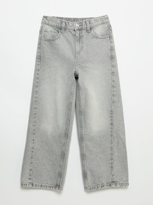 Calças wide leg com bordados - Kiabi