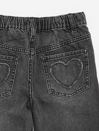 Calças wide leg com bordados