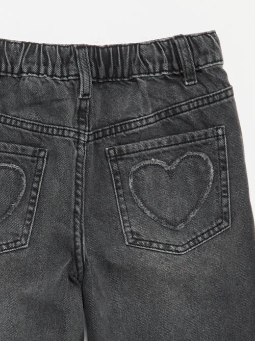 Calças wide leg com bordados - Kiabi