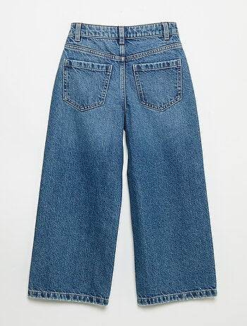 Calças wide leg com bordados de corações