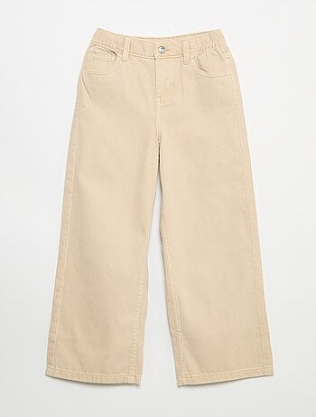 Calças wide leg com cintura ajustável