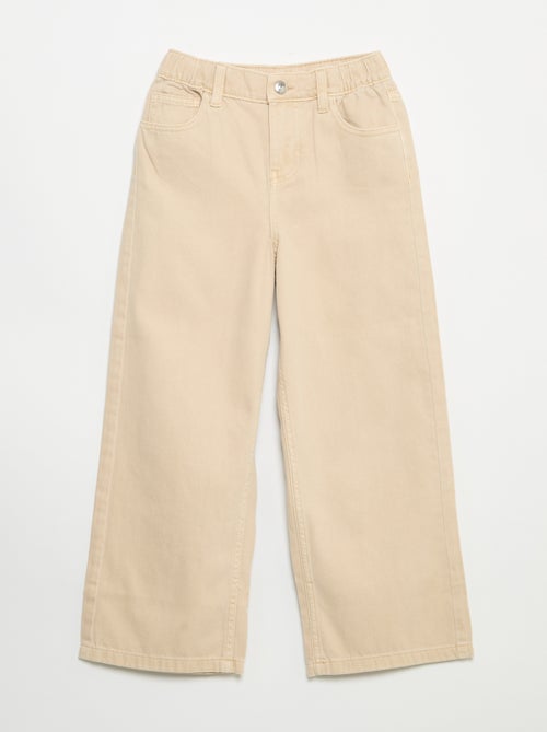 Calças wide leg com cintura ajustável - Kiabi Calças wide leg com cintura ajustável - Kiabi