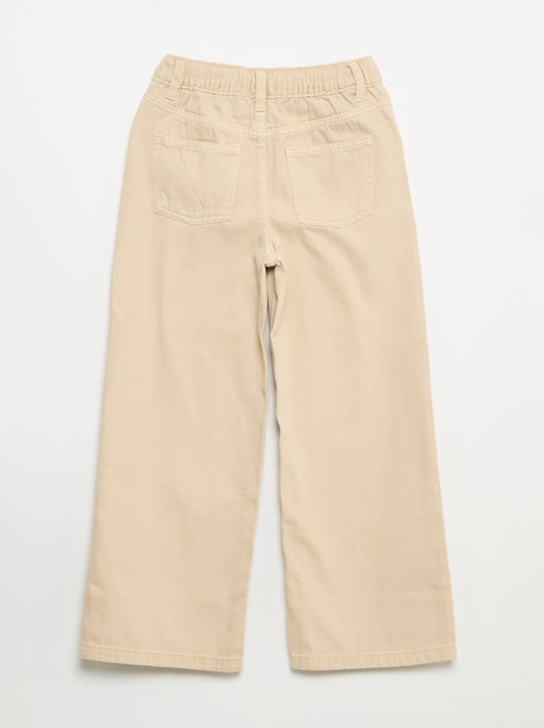 Calças wide leg com cintura ajustável - Kiabi Calças wide leg com cintura ajustável - Kiabi