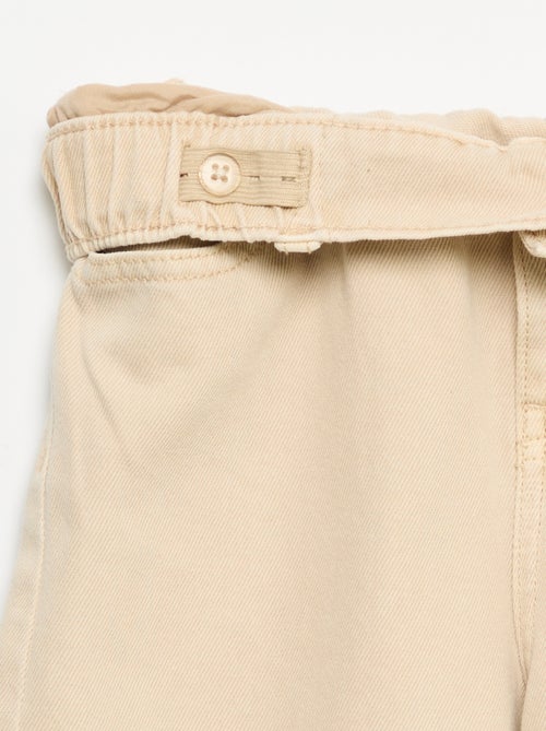 Calças wide leg com cintura ajustável - Kiabi Calças wide leg com cintura ajustável - Kiabi