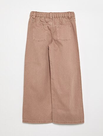 Calças wide leg com cintura ajustável
