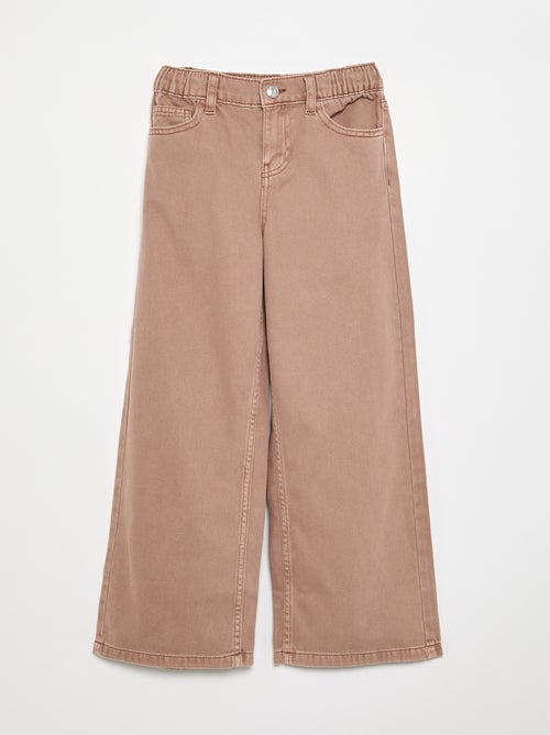 Calças wide leg com cintura ajustável - Kiabi Calças wide leg com cintura ajustável - Kiabi
