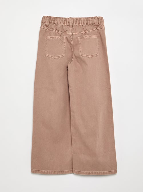 Calças wide leg com cintura ajustável - Kiabi Calças wide leg com cintura ajustável - Kiabi