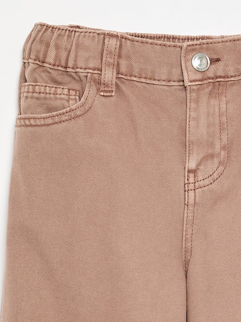 Calças wide leg com cintura ajustável Castanho - Kiabi