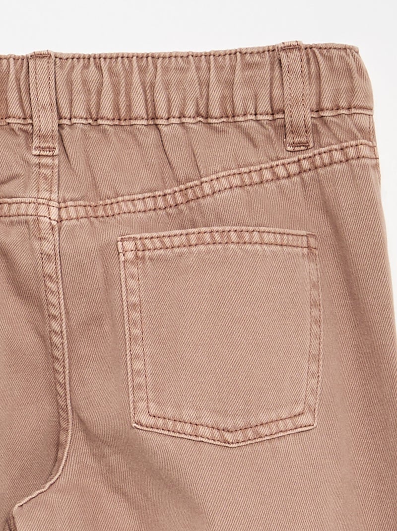 Calças wide leg com cintura ajustável Castanho - Kiabi