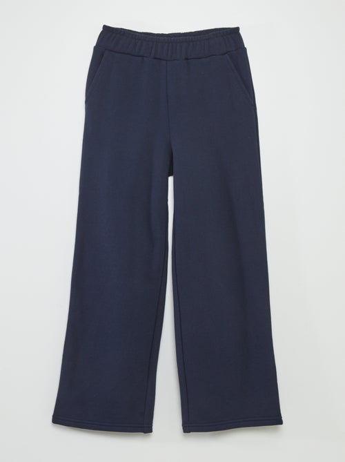 Calças wide leg com cintura elástica - Kiabi
