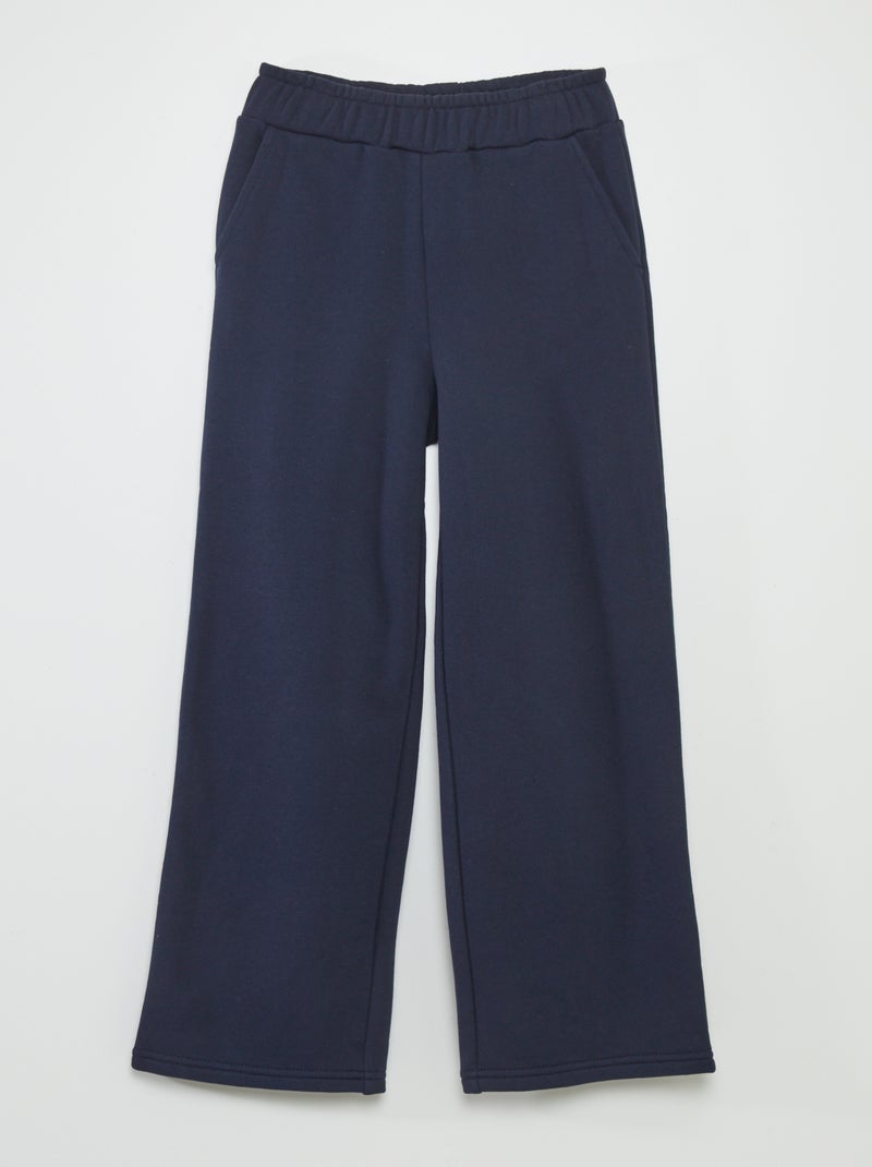 Calças wide leg com cintura elástica AZUL - Kiabi