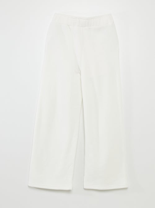 Calças wide leg com cintura elástica - Kiabi