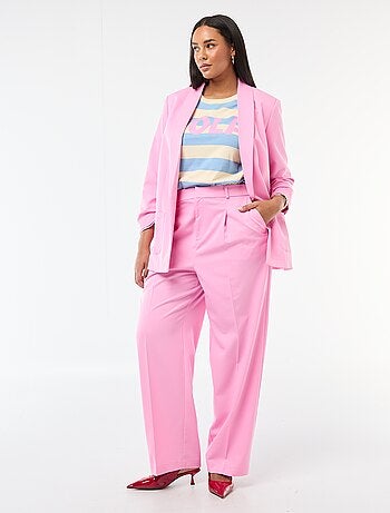 Calças wide leg com cintura subida