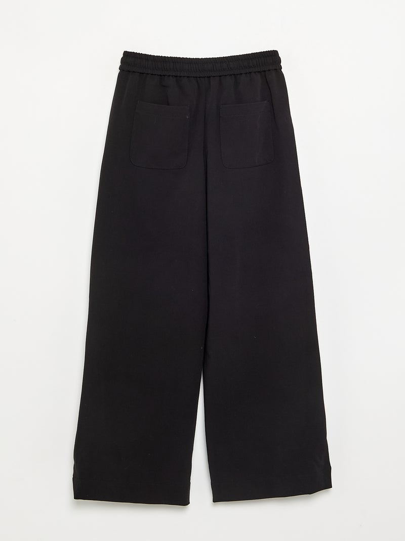 Calças wide leg / corte largo Preto - Kiabi