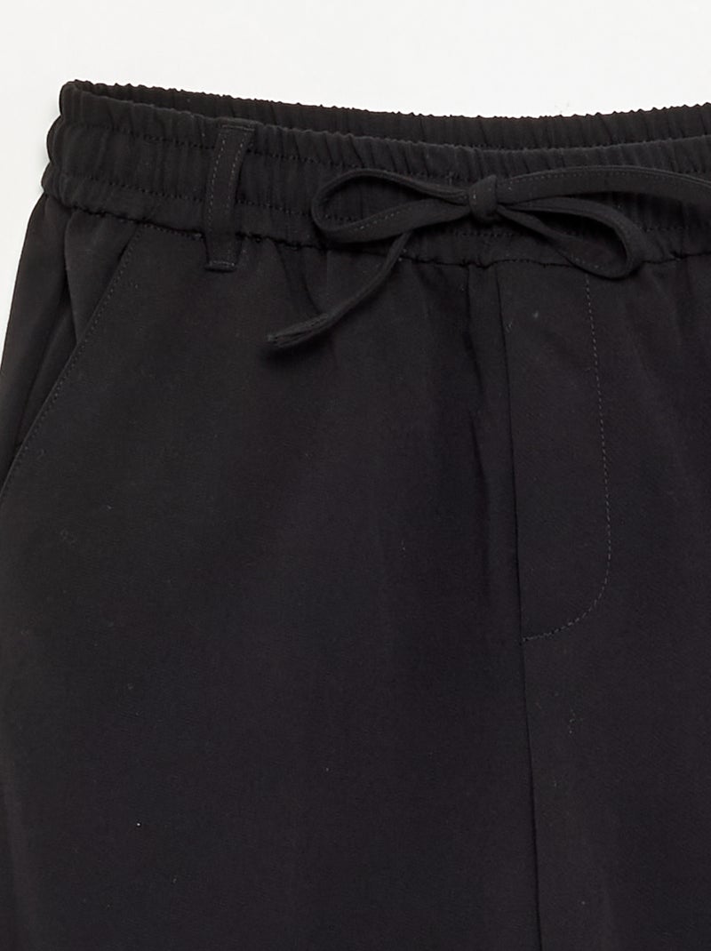 Calças wide leg / corte largo Preto - Kiabi